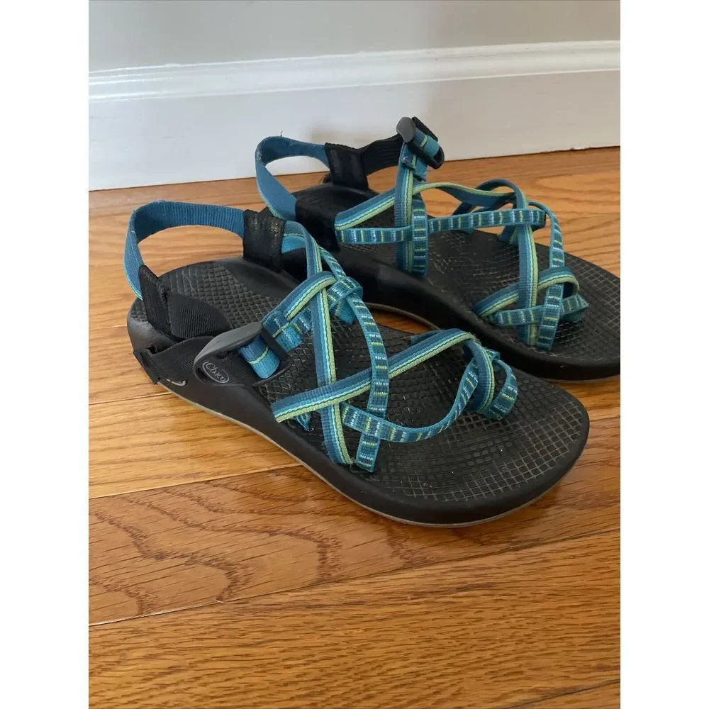 Chaco‎ Women's Yampa Sport Hiking Water Beach Sandals US Size 7 Green/Blue